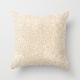 Shabby Champagne Damask Pattern Throw Pillow