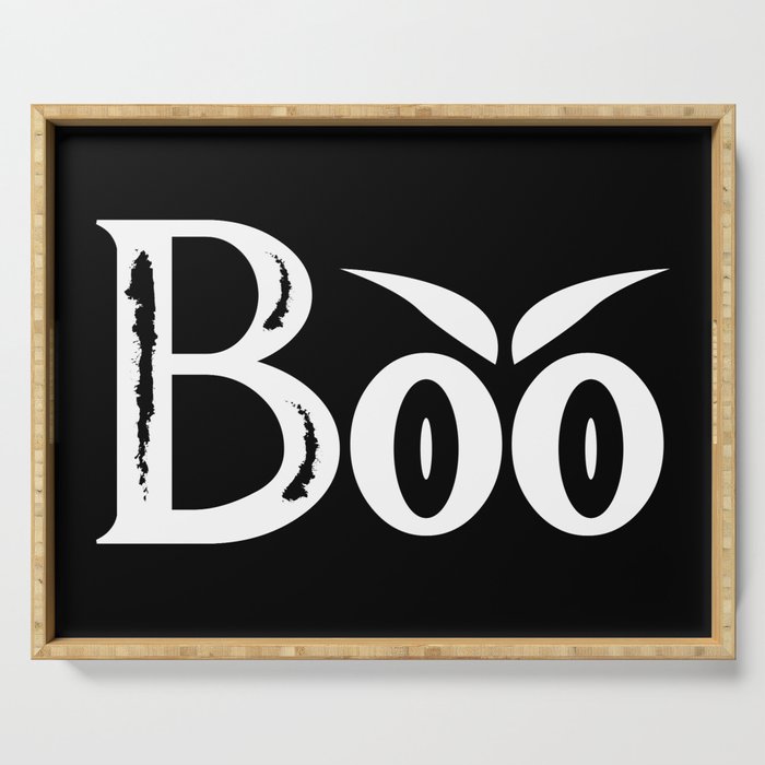 BOO Spooky Halloween Scary Eyes Serving Tray