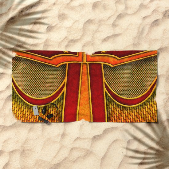 Fire Mage Warlock Armor Costume Beach Towel By Jlfotograffiti Fire Mage Warlock Armor Costume Beach