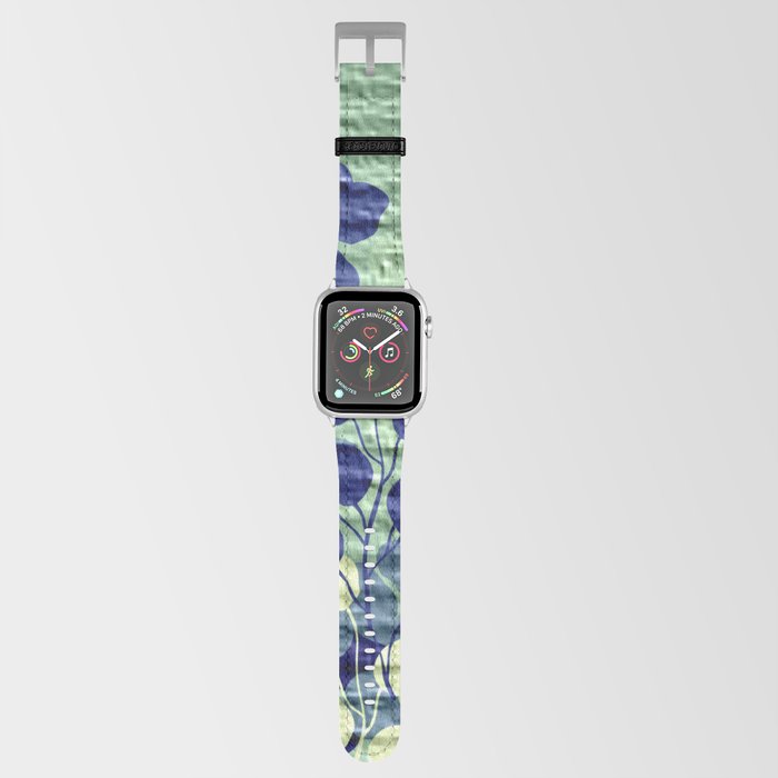 Purple and Lime Botanical Apple Watch Band