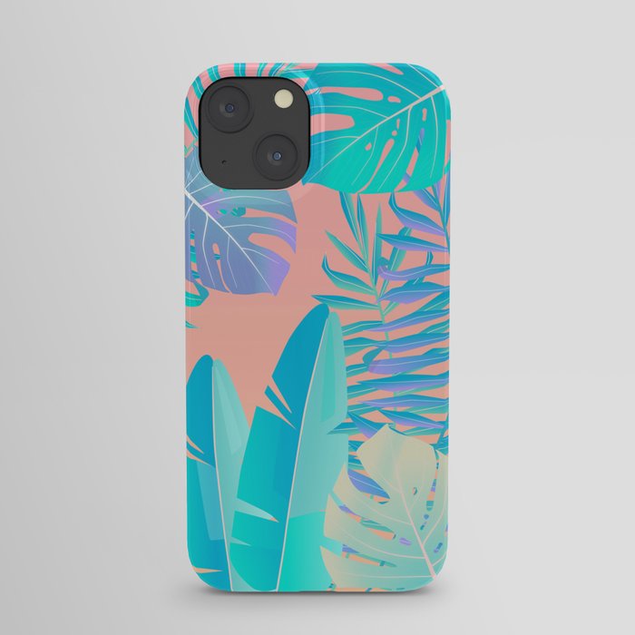 Tropics ( monstera and banana leaf pattern ) iPhone Case