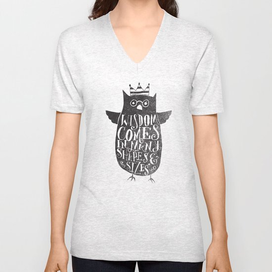 WISDOM COMES IN MANY SHAPES & SIZES Unisex V-Neck