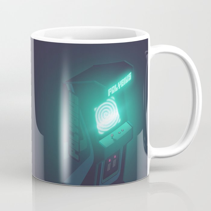 Polybius Arcade Game Machine Cabinet Isometric Black Coffee Mug