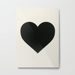 Black Heart Metal Print