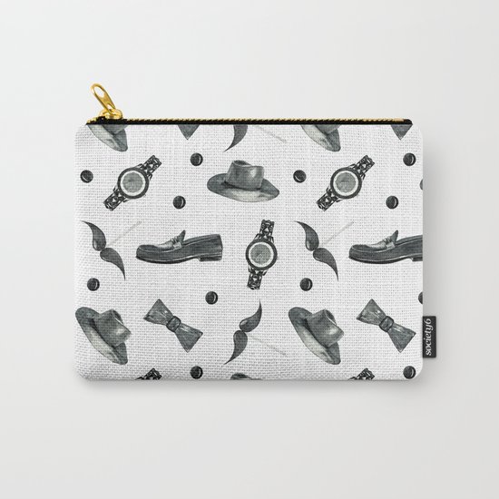watercolor fashion pattern black on white Carry-All Pouch