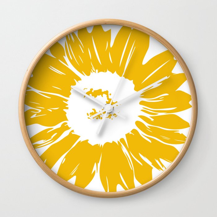 Sunflower Whimsical Bold Abstract Original Graphic Design Wall Clock