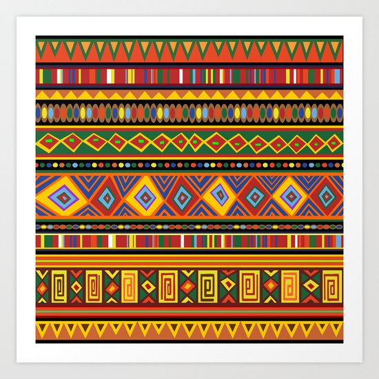 Ethnic Colorful Pattern Africa Art Art Print