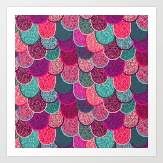 Fish Scales and Mermaid Tales Art Print