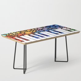 Whimsical Mosaic Music Art - Colorful Piano Coffee Table