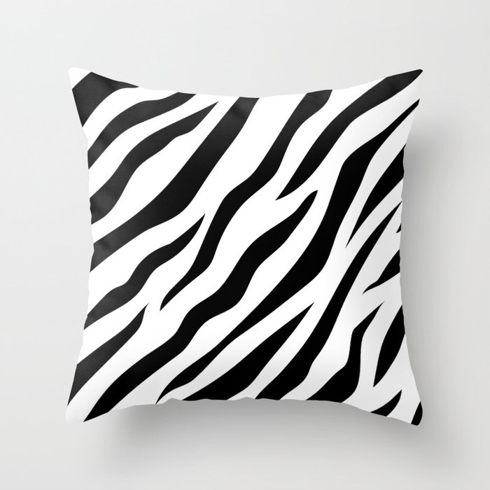 Zebra Print Pattern (white) Throw Pillow