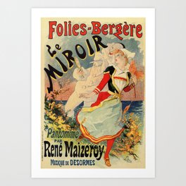 French belle epoque mime theatre advertising Art Print
