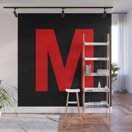 Letter M (Red & Black) Wall Mural