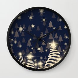 Abstract snowflakes. 2d illustration. Holy Christmas time decorative texture. Colorful background. Decorative paper card images. Christmas Eve decoration. Wall Clock
