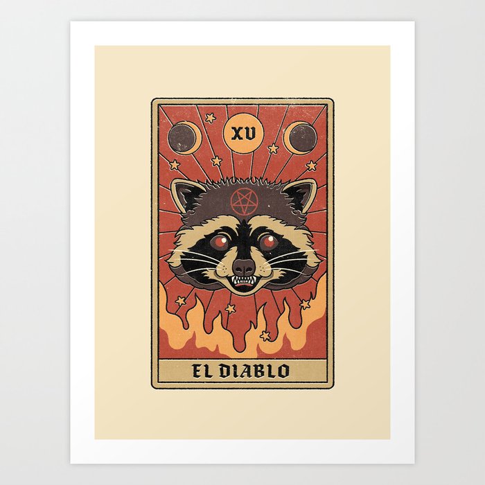 The Devil Raccoon Art Print