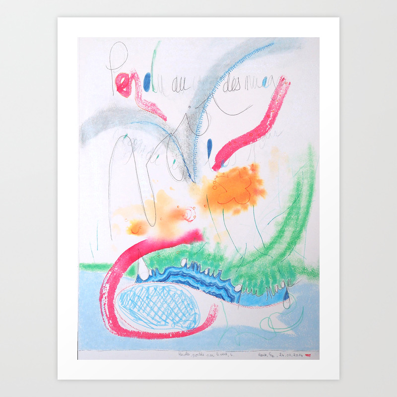 Paroles Portées Par Le Vent 4 Un Petit Poisson Un Petit Oiseau Art Print