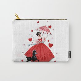 Vintage Valentine Girl & Poodle Carry-All Pouch