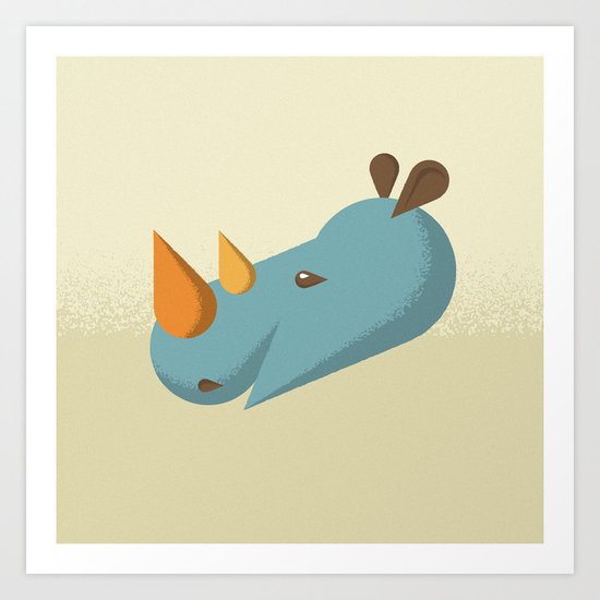 Rhino Art Print