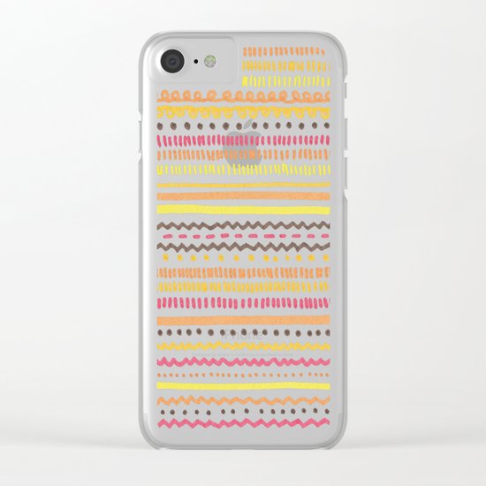 Summer Pattern Clear iPhone Case