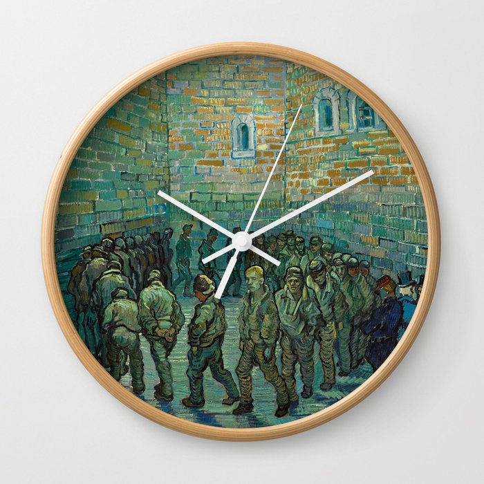 The Prison Courtyard, 1890 by Vincent van Gogh Wall Clock