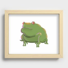 Neon Frog Recessed Framed Print