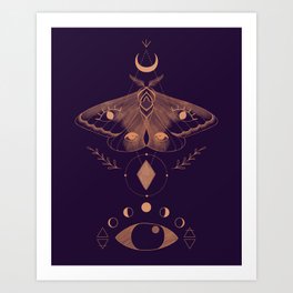 Metaphys Moth - Purple Art Print