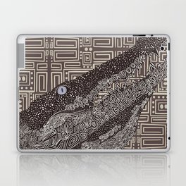 Brown crocodile on patterned background Laptop Skin