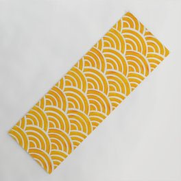 Japanese Seigaiha Wave – Marigold Palette Yoga Mat