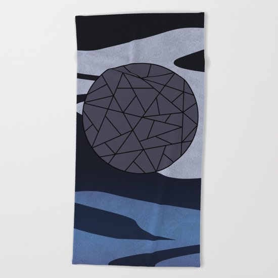DARK MOON (abstract geometric) Beach Towel
