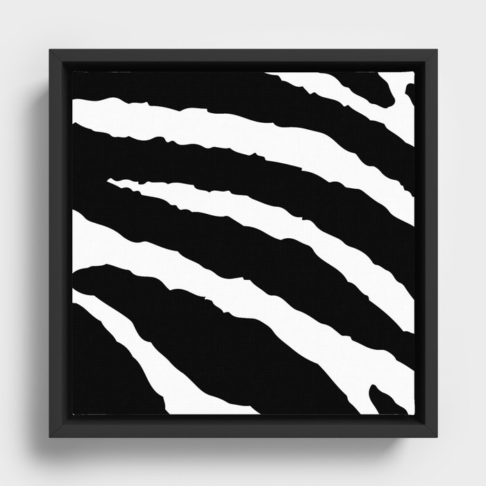 zebra fur animal print pattern Framed Canvas