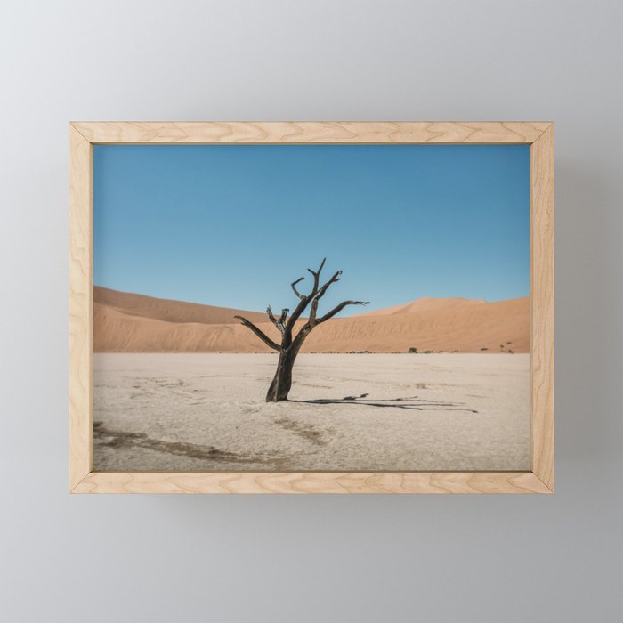 Lonely tree in African Desert | Nature photography | Travel photography | Framed Mini Art Print