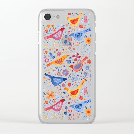 Birds in a Garden Clear iPhone Case