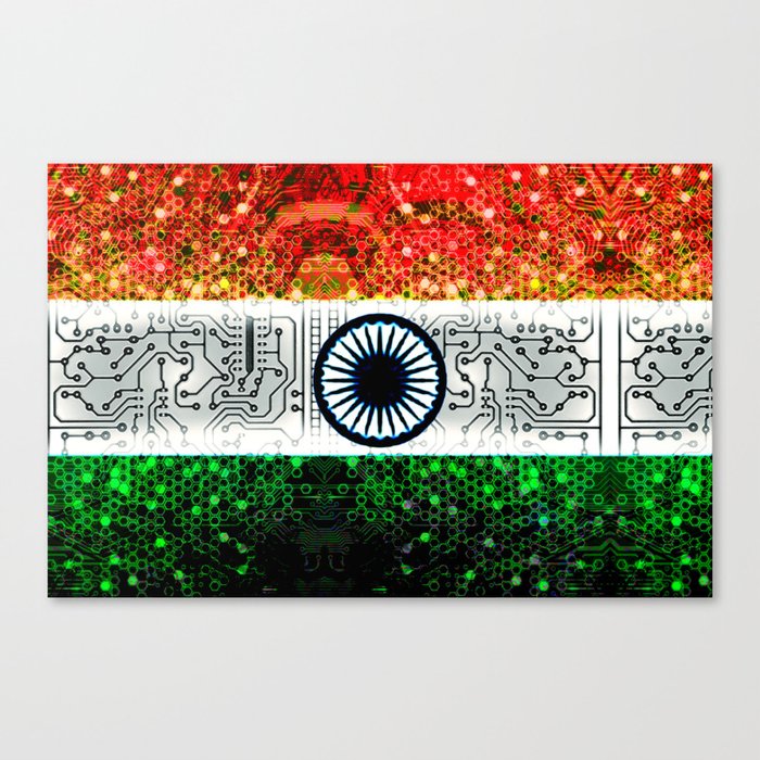 circuit board india (flag) Canvas Print