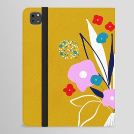 Mid-Century floral bouquet on Mustard iPad Folio Case