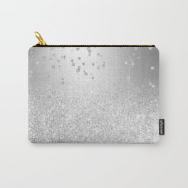 Modern silver glitter ombre metallic sparkles confetti Carry-All Pouch