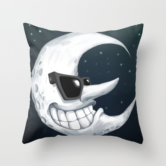 Cool Moon Throw Pillow