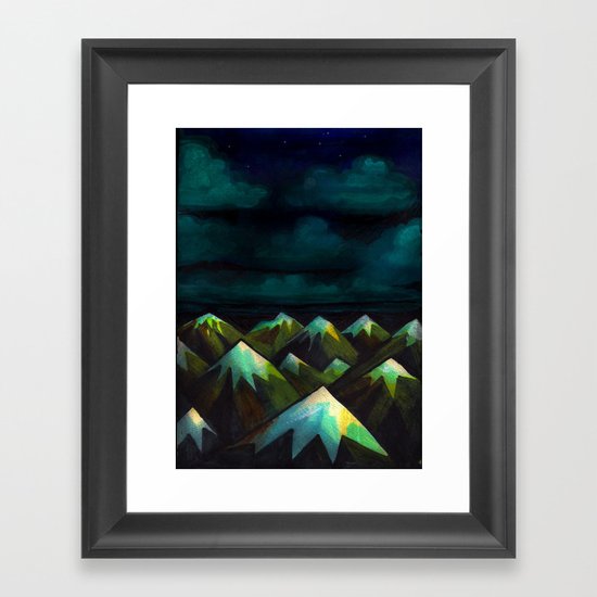 Night Mountains. Framed Art Print