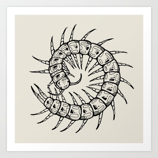 Centipede Art Print by minibeastwildlife | Society6