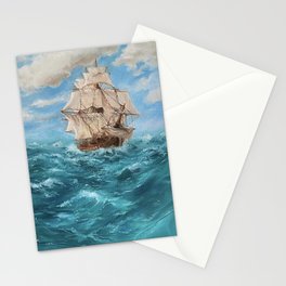 Sailing the Emerald Seas Stationery Card