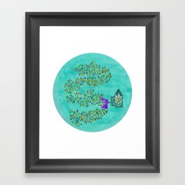 Lost and Found Woodland Garden Embroidery Framed Art Print