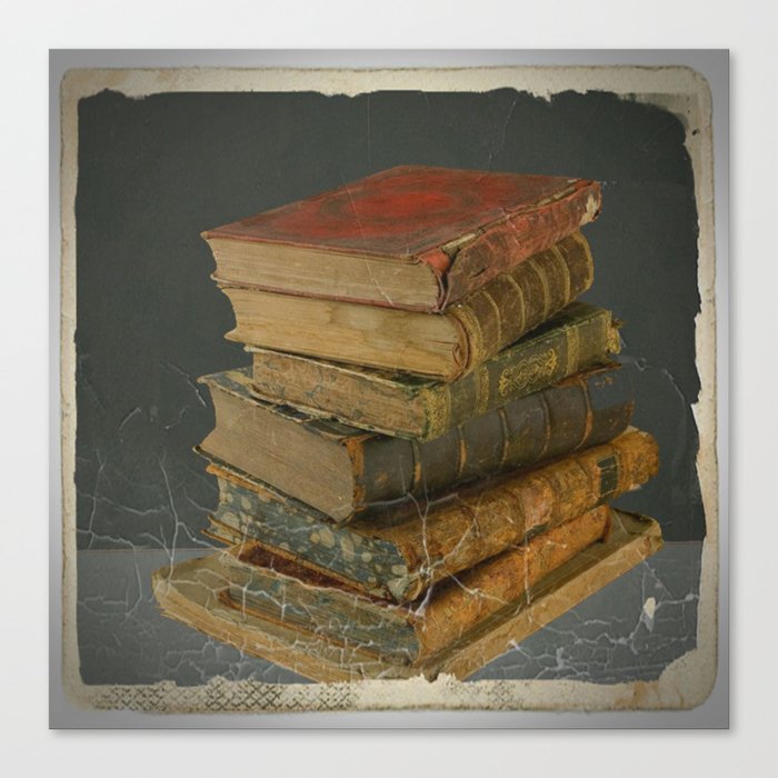 GRUBY SHABBY CHIC ANTIQUE LIBRARY BOOKS Canvas Print
