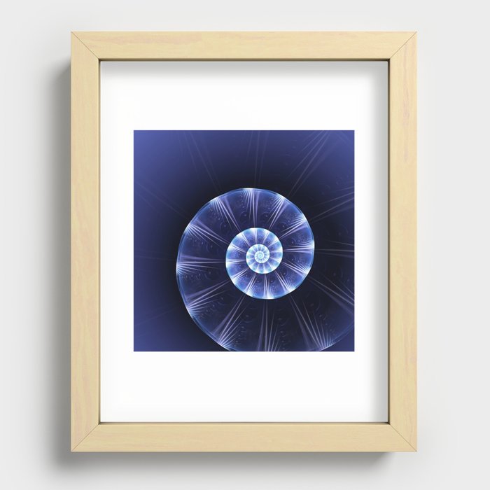 Blue Spiral Recessed Framed Print