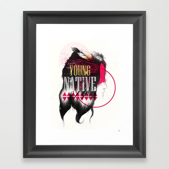 Young Native Framed Art Print