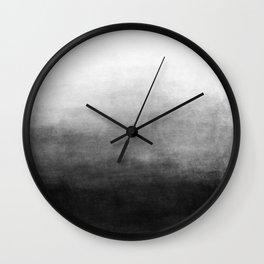 Ombre Paint Color Wash (black/white) Wall Clock | Watercolour, Brush, Minimal, Ombre, Painting, Abstract, White, Grey, Watercolor, Gray 