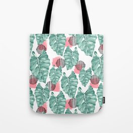 Watercolor tropical leaves abstract Tote Bag