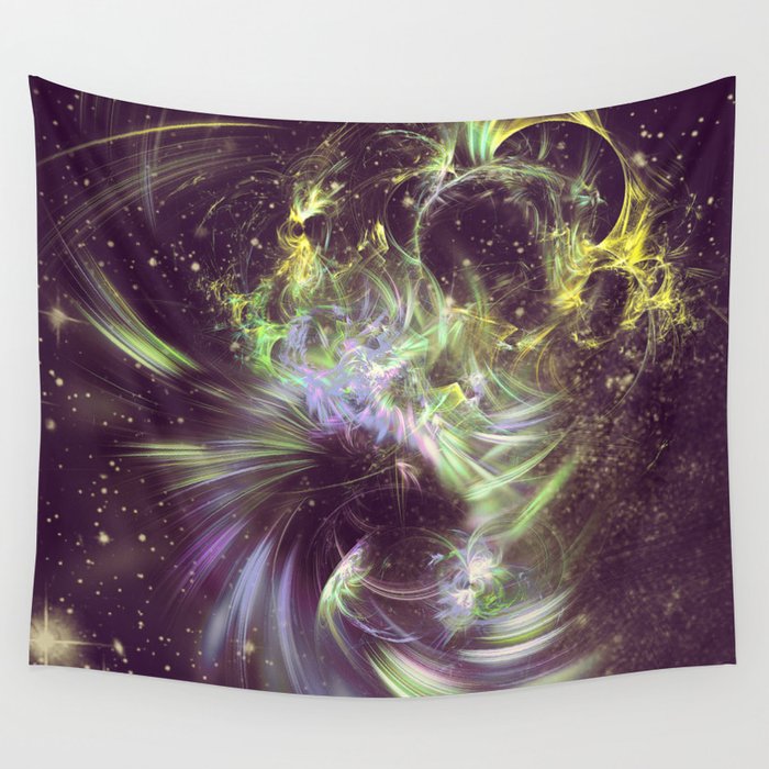 Twisted Time Black Hole Effects Wall Tapestry by Nirvana.K