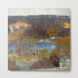 Granite Quarry; The Valley, Tohickon, Pennsylvania river valley landscape painting by Daniel Garber  Metal Print | Painting, Quarry, Vermont, Quarries, Catskills, River, Hudson, Valley, Granite, Merrimack 