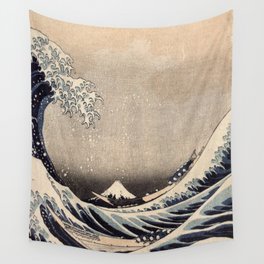 Hokusai the wave 1-hokusai,manga,fugi,japan,kanagawa,wave,edo,mount fuji Wall Tapestry