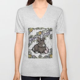 Sapphorica Creations- Henry the Bunny V Neck T Shirt