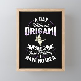 Origami Paper Folding Easy Crane Japanese Framed Mini Art Print