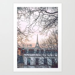 Paris behind trees Art Print